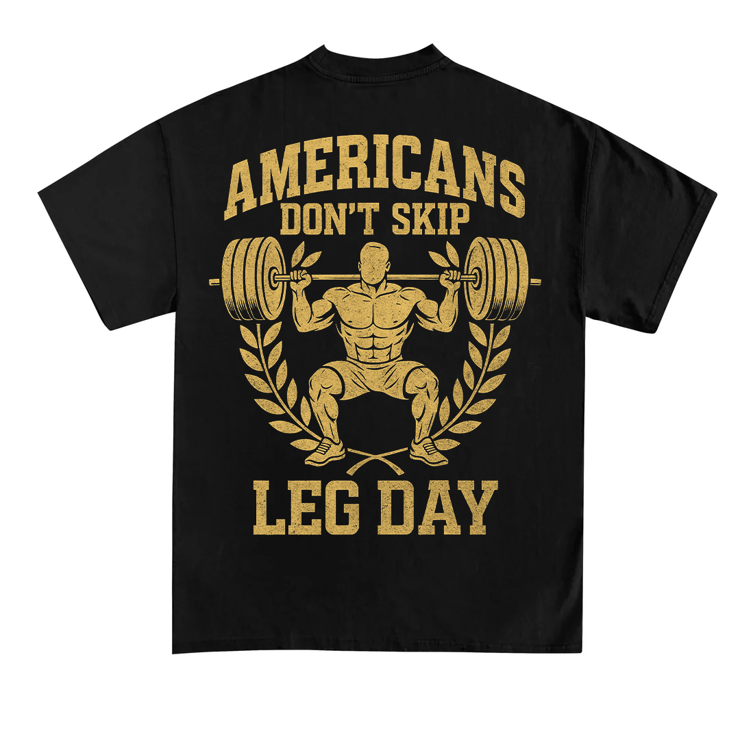 Americans don't skip (Backprint) T-Shirt