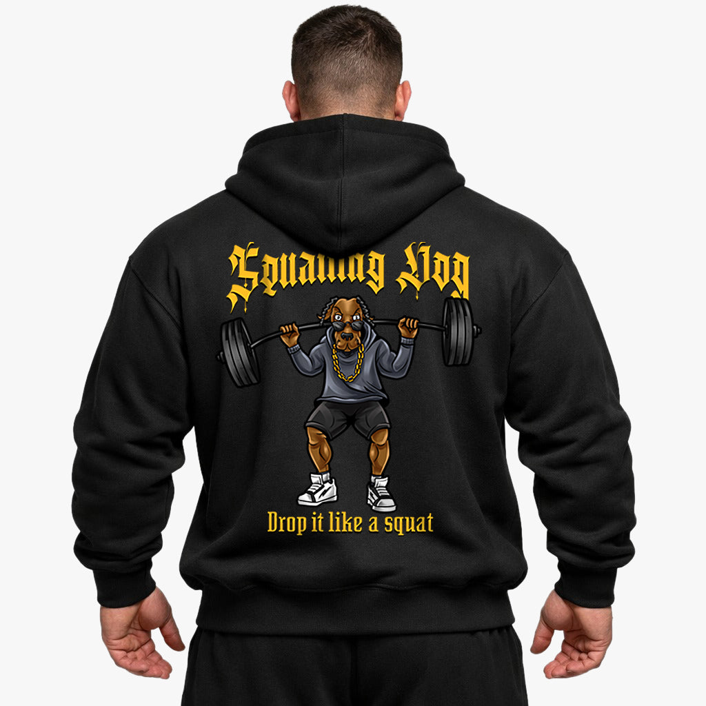 Squatting dog (Backprint) Oversized Hoodie
